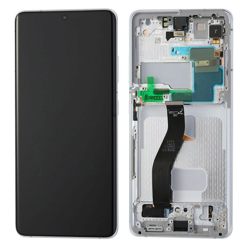 Samsung Galaxy S21 Ultra 5G SM-G998 OLED Screen Assembly Replacement With Frame (Refurbished) (Phantom Silver)
