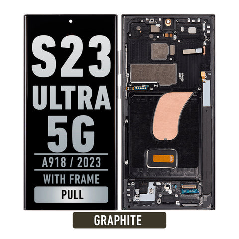 Samsung Galaxy S23 Ultra OLED Screen Assembly Replacement With Frame (Aftermarket Pull) (GOOD) (Graphite)