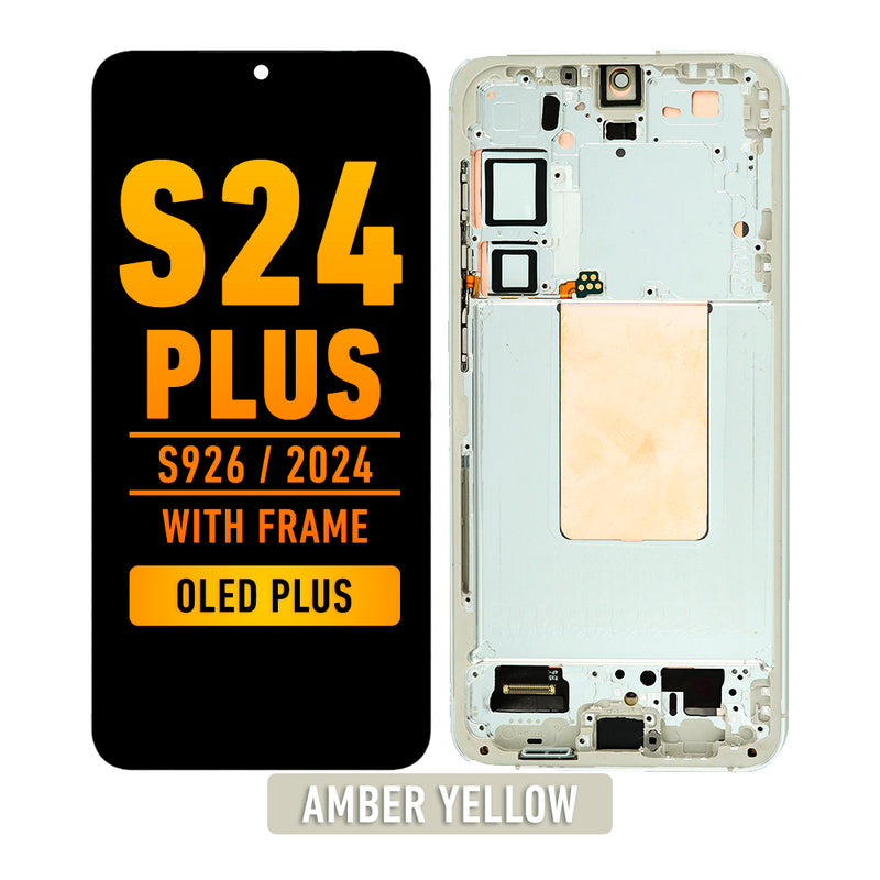 Samsung Galaxy S24 Plus 5G OLED Screen Assembly Replacement With Frame (OLED PLUS) (Amber Yellow)