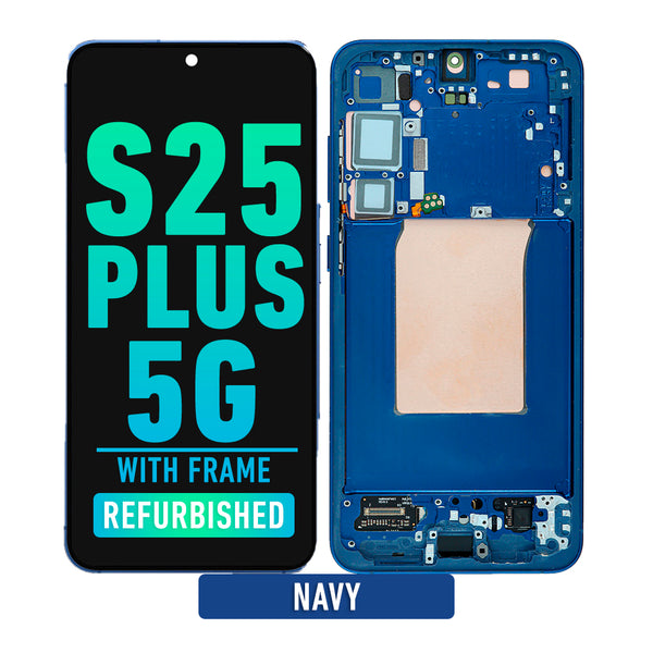 Samsung Galaxy S25 Plus 5G OLED Screen Assembly Replacement With Frame (Refurbished) (Navy)