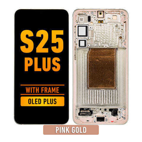 Samsung Galaxy S25 Plus 5G OLED Screen Assembly Replacement With Frame (OLED PLUS) (PinkGold)
