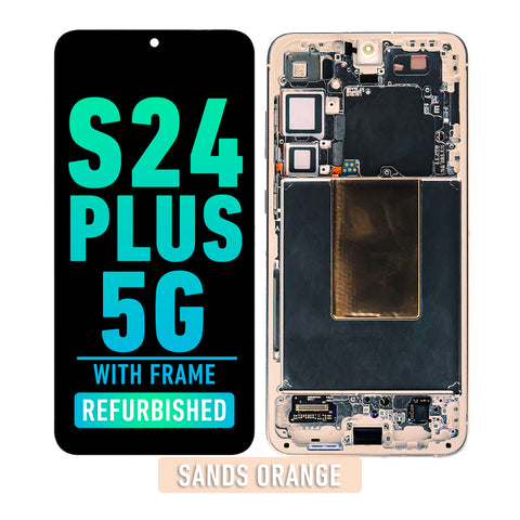 Samsung Galaxy S24 Plus 5G OLED Screen Assembly Replacement With Frame (Refurbished) (Sandstone Orange)