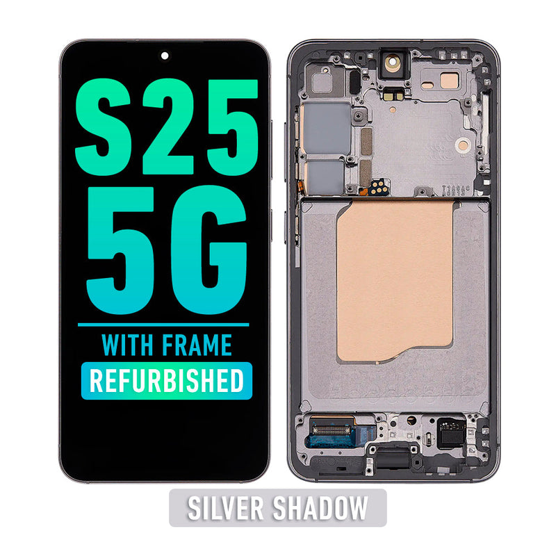 Samsung Galaxy S25 5G OLED Screen Assembly Replacement With Frame (Refurbished) (Silver Shadow)