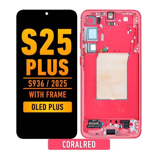 Samsung Galaxy S25 Plus 5G OLED Screen Assembly Replacement With Frame (OLED PLUS) (CoralRed)