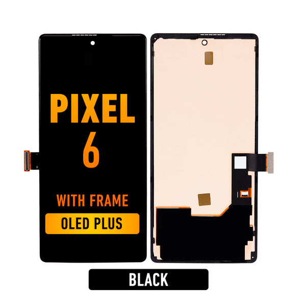 Google Pixel 6 OLED Screen Assembly Replacement With Frame (Without Finger Print Sensor) (Oled Plus) (Black)