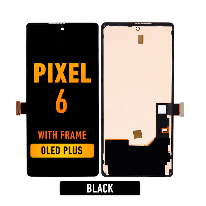 Google Pixel 6 OLED Screen Assembly Replacement With Frame (Without Finger Print Sensor) (Oled Plus) (Black)