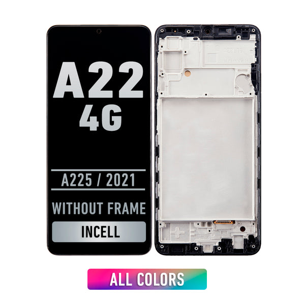 Samsung Galaxy A22 4G (A225 / 2021) LCD Screen Assembly Replacement With Frame (Aftermarket Incell) (All Colors)