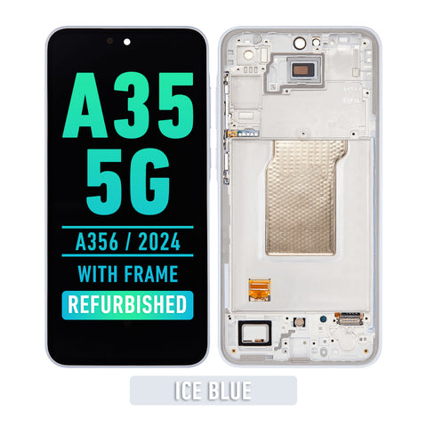 Samsung Galaxy A35 5G (A356 / 2024) OLED Screen Assembly Replacement With Frame (Refurbished) (Iceblue)