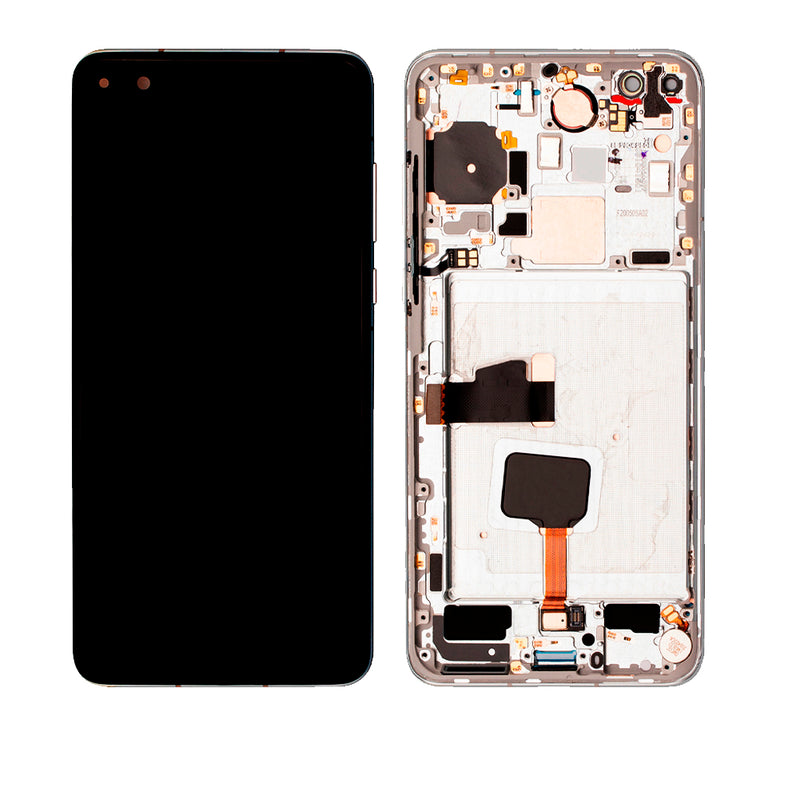 Huawei P40 LCD Screen Assembly Replacement With Frame (Refurbished) (White)