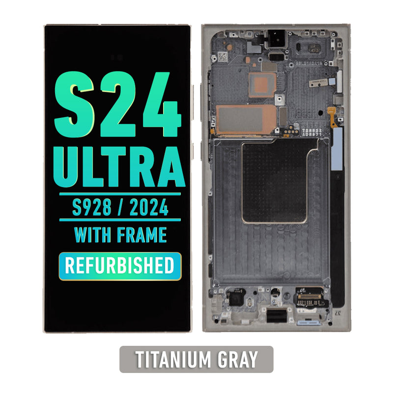 Samsung Galaxy S24 Ultra 5G OLED Screen Assembly Replacement With Frame (Refurbished) (Titanium Gray)