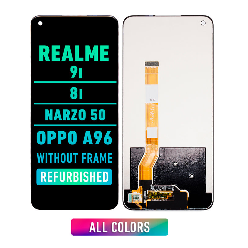 Realme 9i / Realme 8i / Realme Narzo 50 / OPPO A96 LCD Assembly Without Frame (Refurbished) (All Colors)