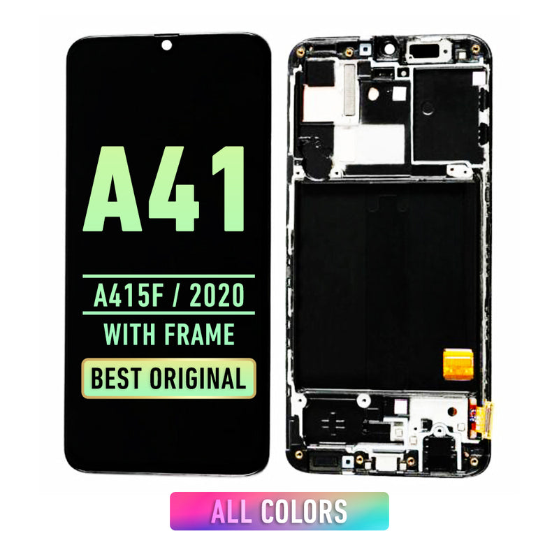 Samsung Galaxy A41 (A415F / 2020) LCD Screen Assembly Replacement With Frame (Refurbished) (Black)