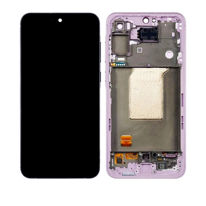 Samsung Galaxy A55 5G (A556 / 2024) OLED Screen Assembly Replacement With Frame (Refurbished) (Lilac)