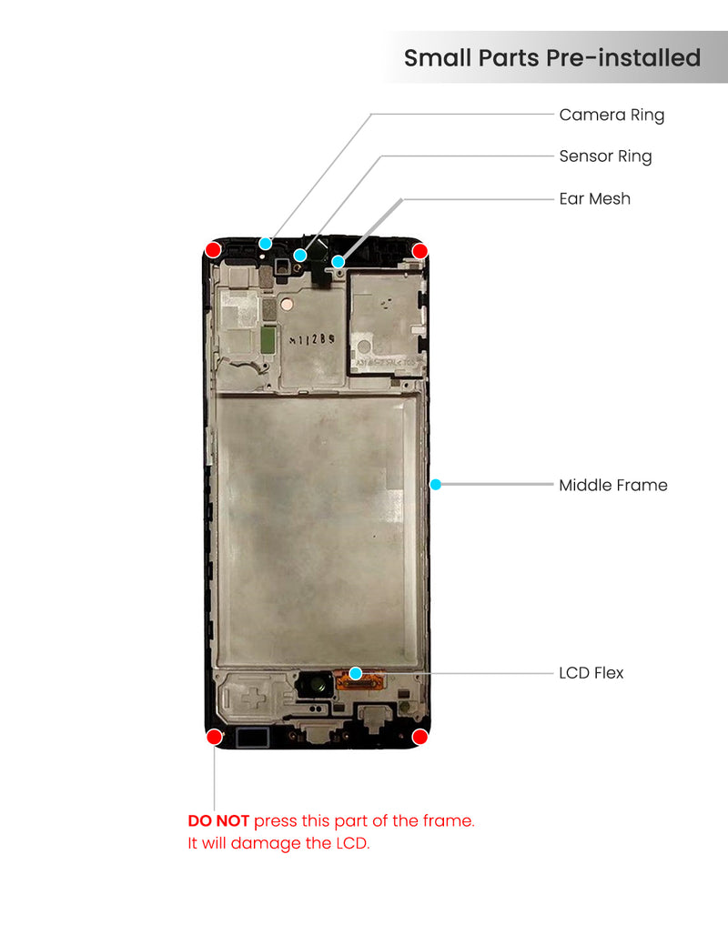 Samsung Galaxy A31 (A315 / 2020) Screen Assembly Replacement With Frame (WITHOUT FINGER PRINT SENSOR) (Aftermarket Incell) (All Colors)