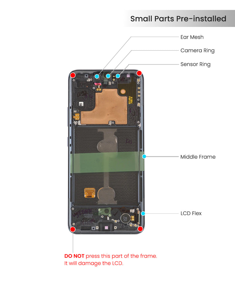 Samsung Galaxy A90 5G (A908 / 2019) OLED Screen Assembly Replacement With Frame (Premium) (All Colors)