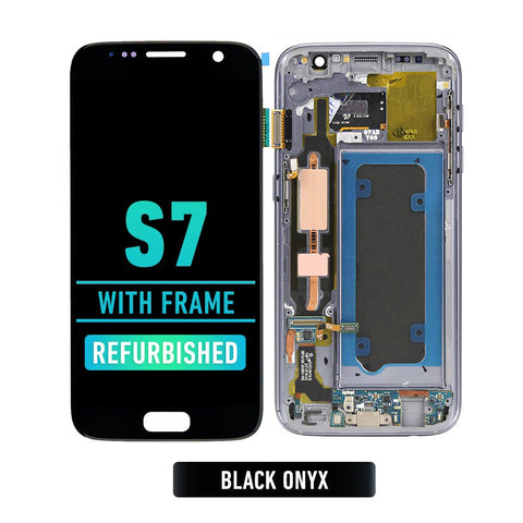 Samsung Galaxy S7 OLED Screen Assembly Replacement With Frame (US Version) (Refurbished) (Black Onyx)